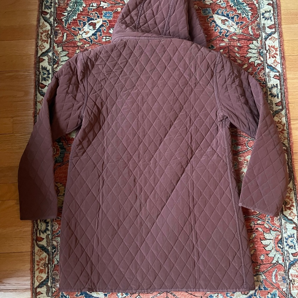 Garnet Hill Quilted Burgundy Hooded Coat - Picture 2 of 5